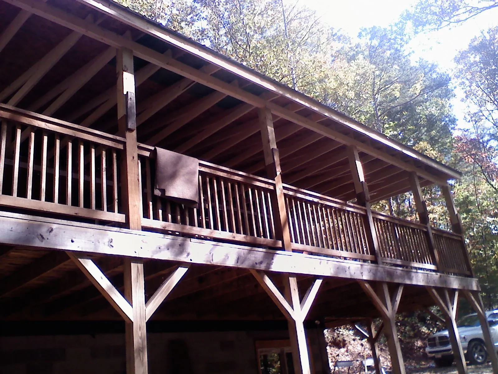 Timber framing under a new elevated porch and deck — Roof Leak Repair in Hannaford by Roofing Brothers